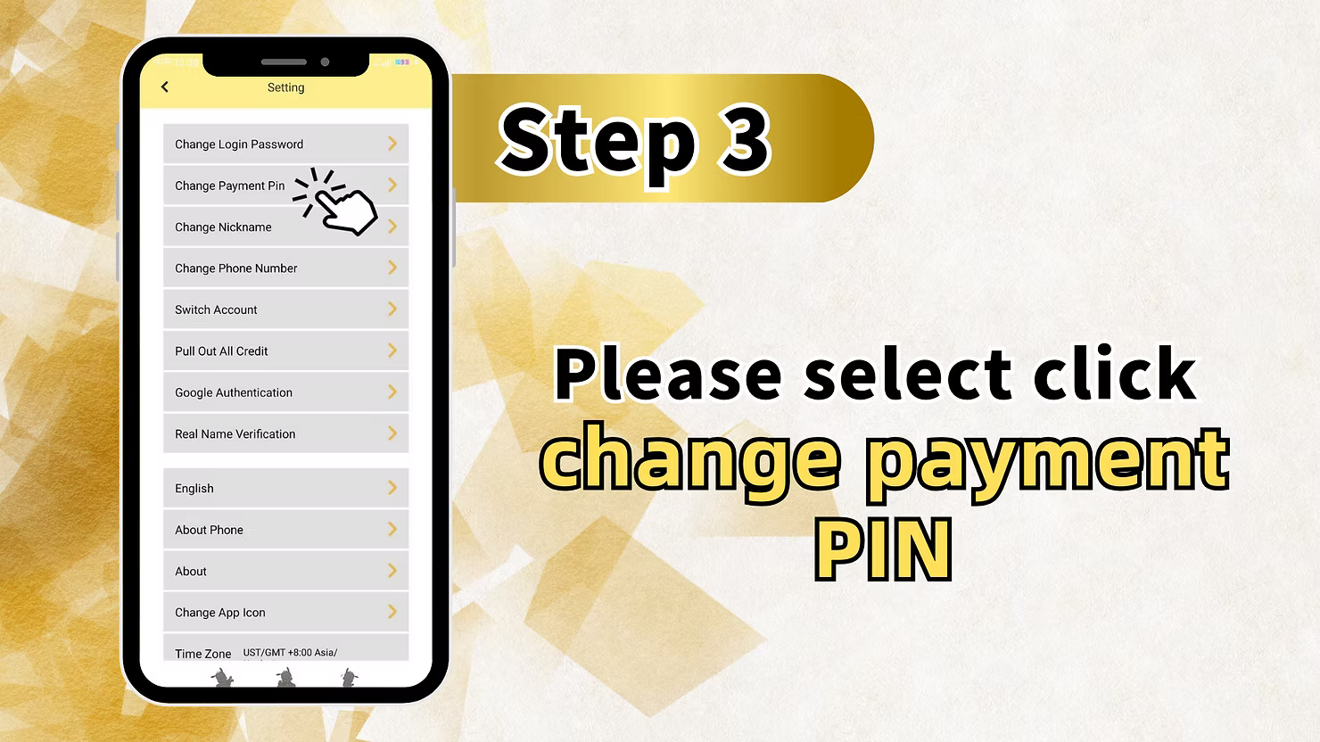Change Transfer Password at LUCKY TOWN