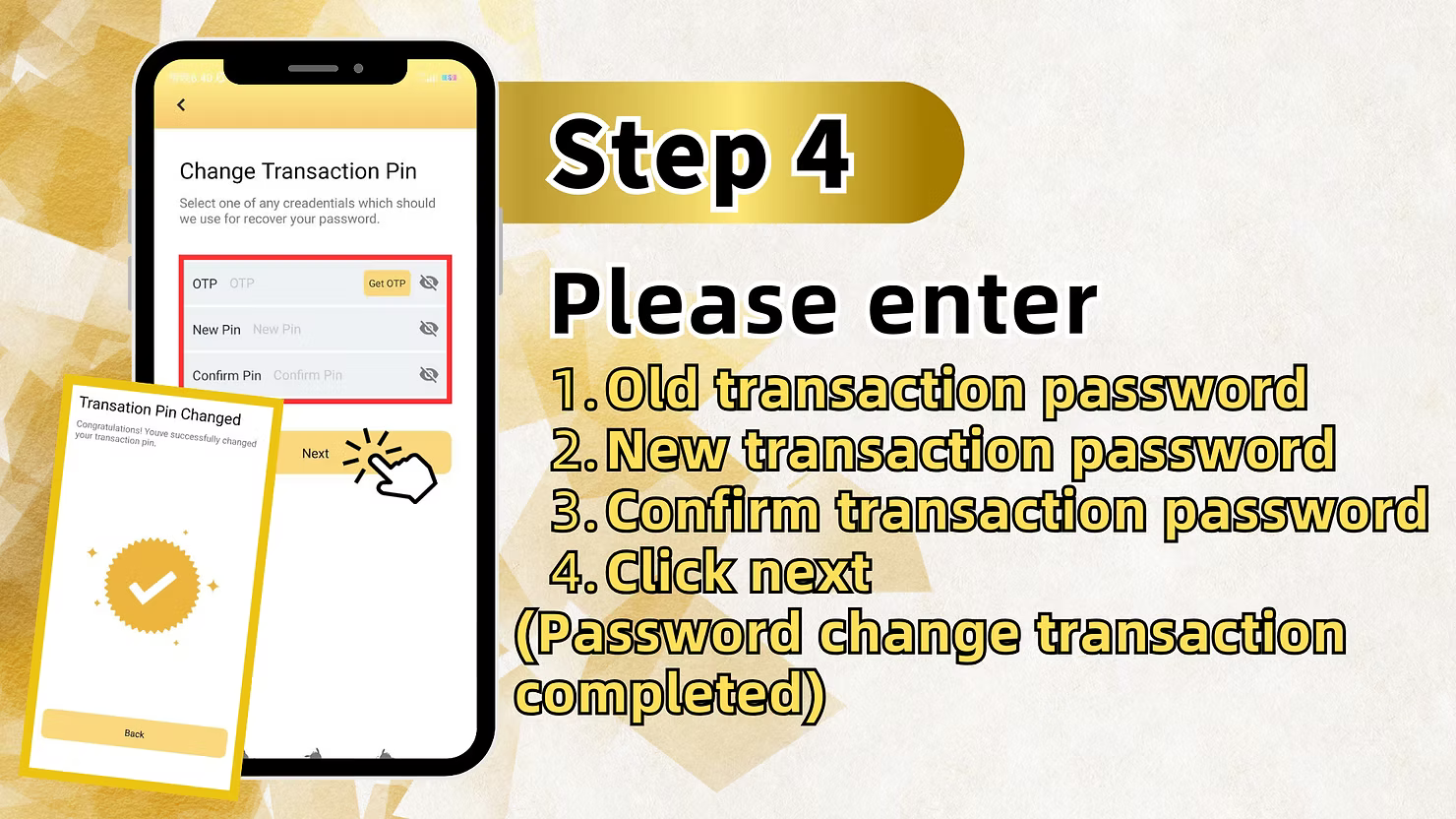 Change Transfer Password at LUCKY TOWN